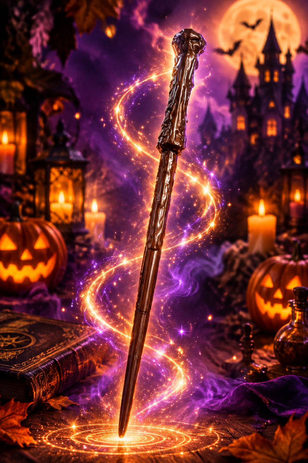 Baguette magique de sorcier avec lumière et son