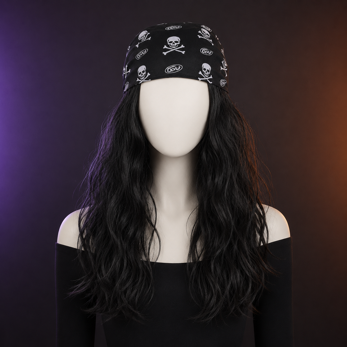 70S Perruque Rock avec Bandana