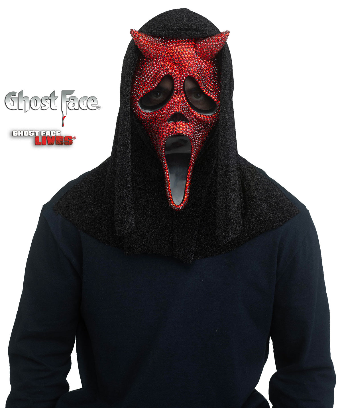 Masque Ghost Face Diable Bling avec capuchon – Adulte