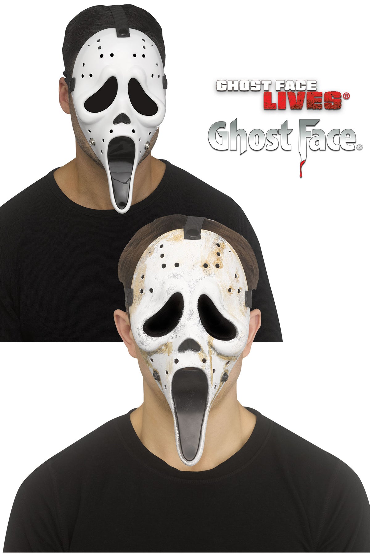 Masque de hockey Ghost Face vieilli – Adulte