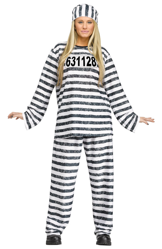Costume Prisonnière Jailhouse Honey – Femme taille unique (4-14)