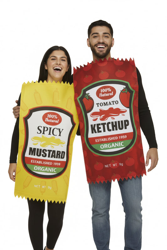 Moutarde et ketchup costume pour 2 personnes