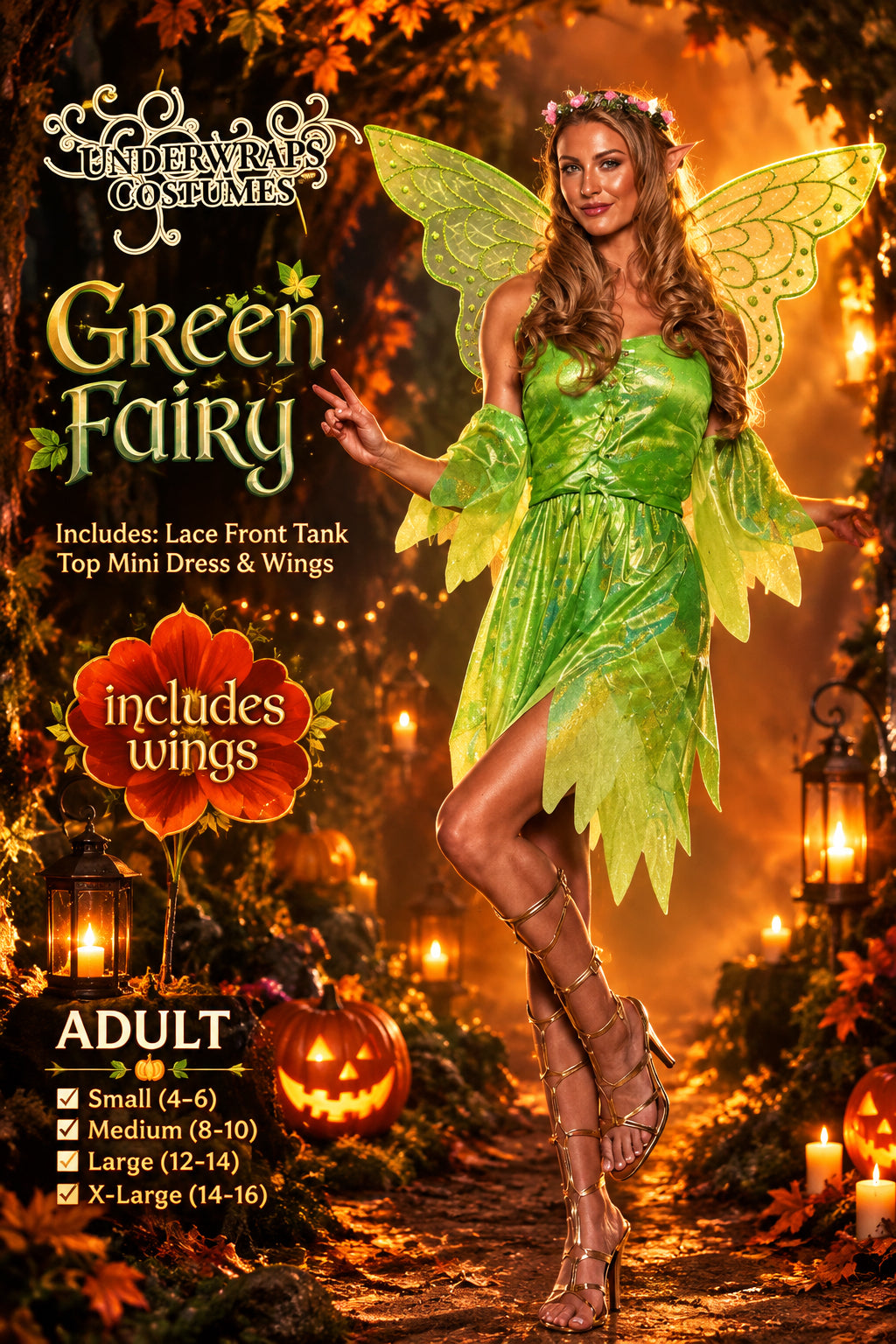 Costume de fée verte femme