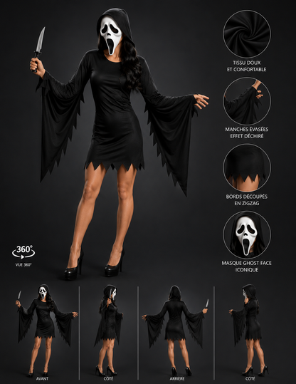 Costume ghost face adulte femme