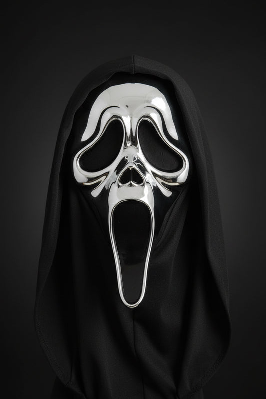 masque ghost face chrome argenté adulte