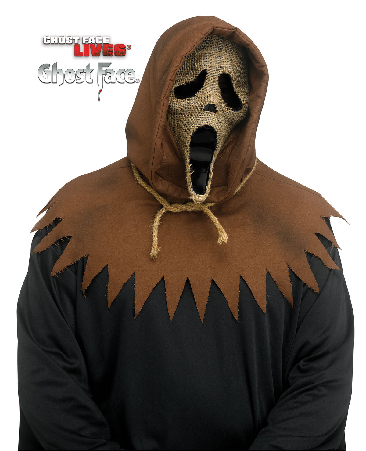 Masque Ghost Face Épouvantail avec capuchon – Adulte