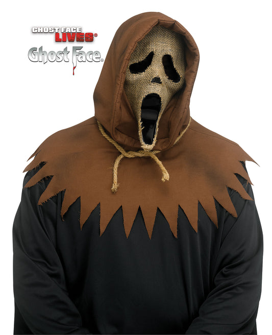 Masque Ghost Face Épouvantail avec capuchon – Adulte