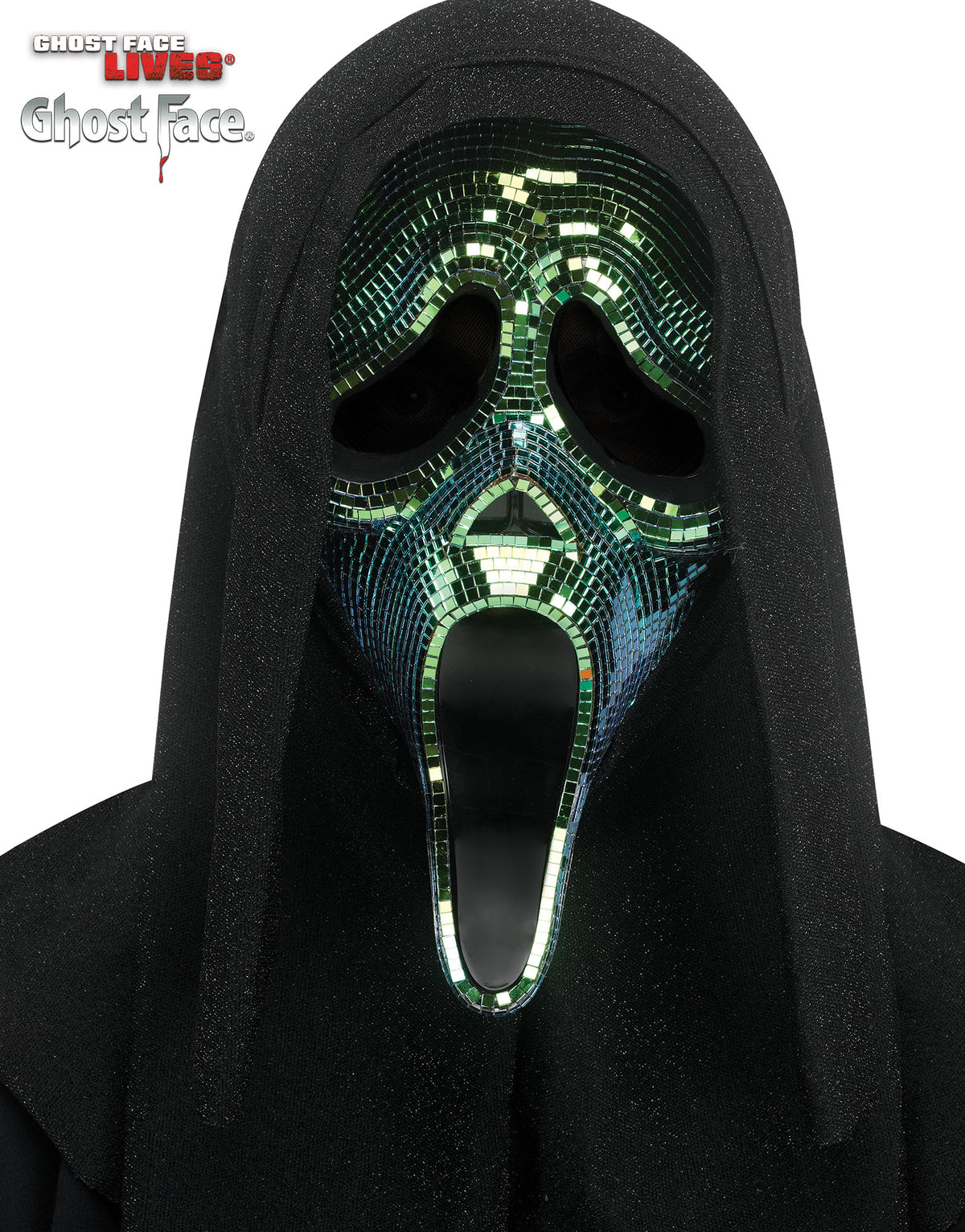 Masque Ghost Face Disco Oil Slick avec capuchon – Adulte
