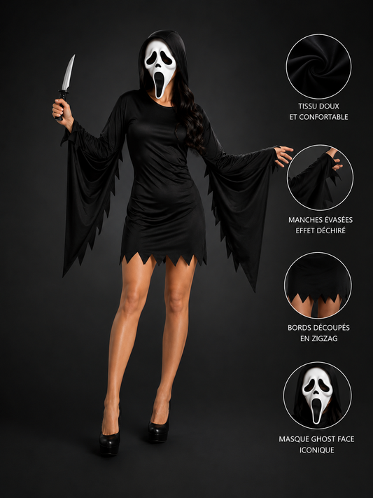 Costume ghost face adulte femme
