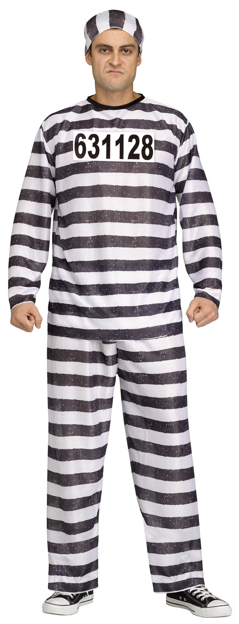 Costume Prisonnier rayé (Jailbird) – Homme taille unique