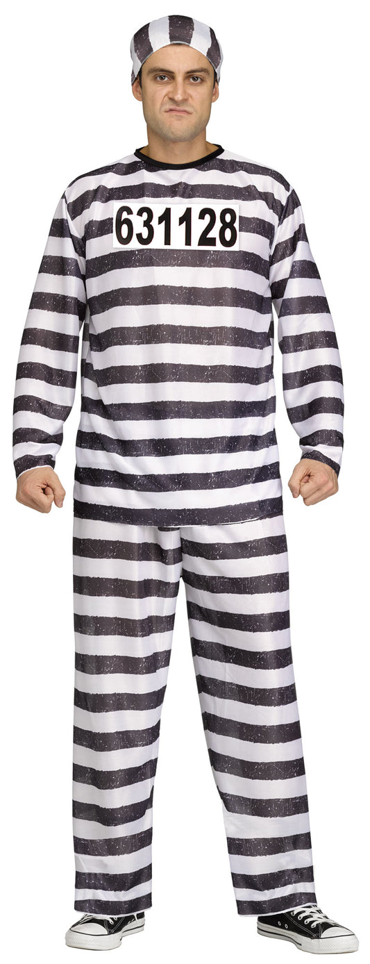 Costume Prisonnier rayé (Jailbird) – Homme taille unique