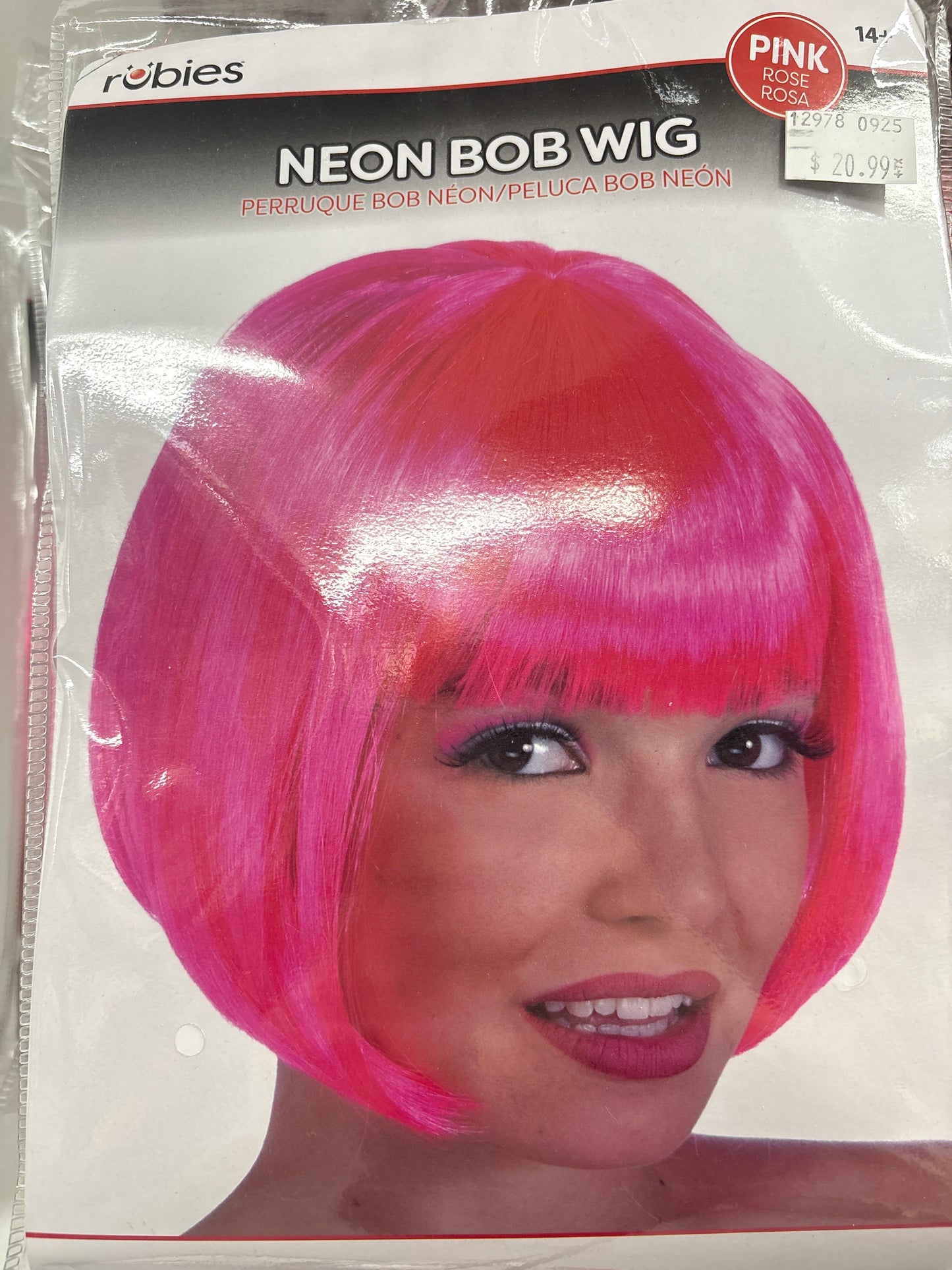 Neon Bob Wig - Pink