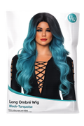 Perruque Turquoise / noir Ombré wig