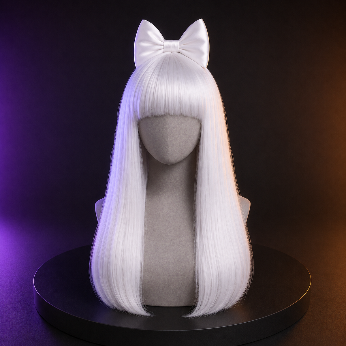Perruque Princesse Pop avec Noeud Blond