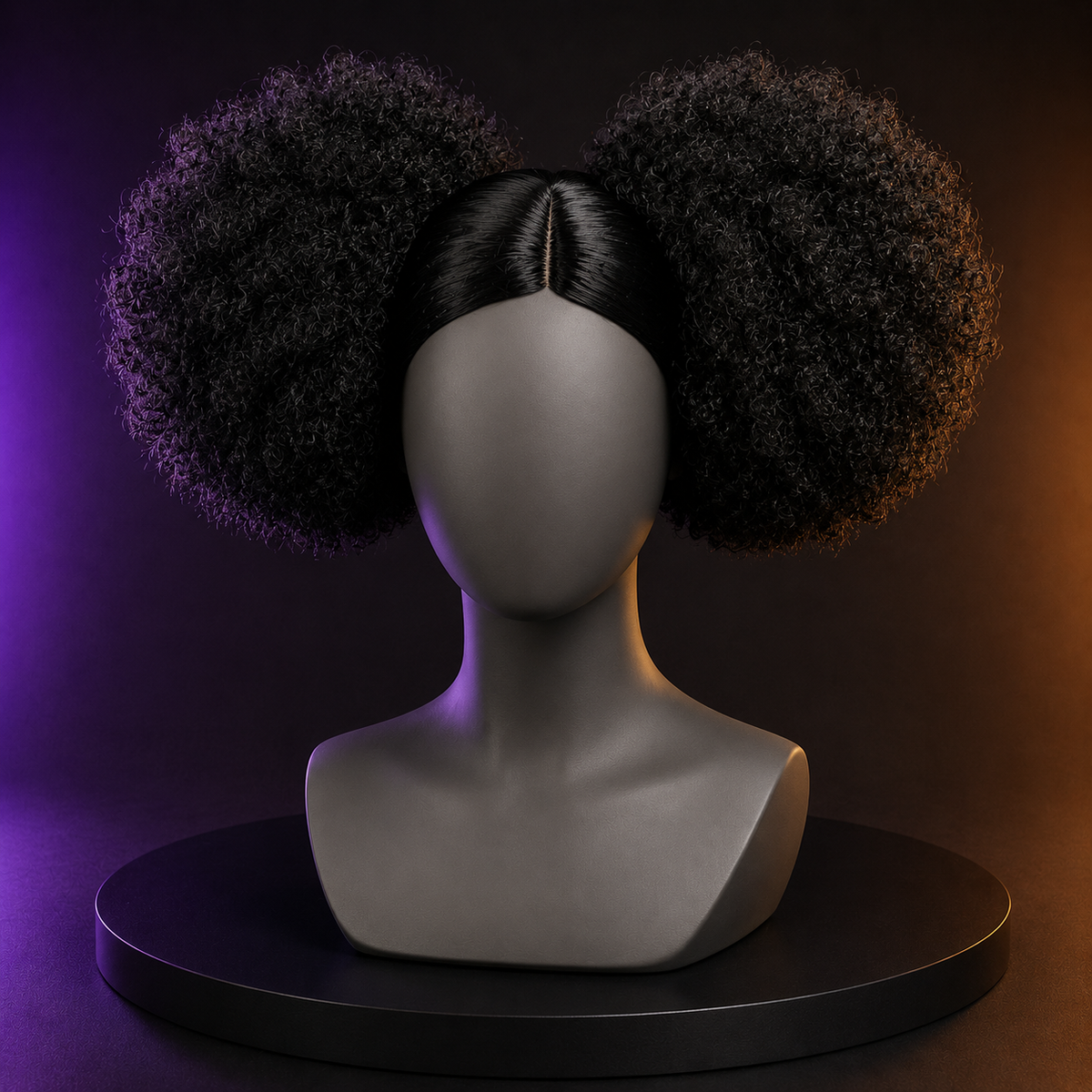 Perruque Afro Disco Chignon 11 Po