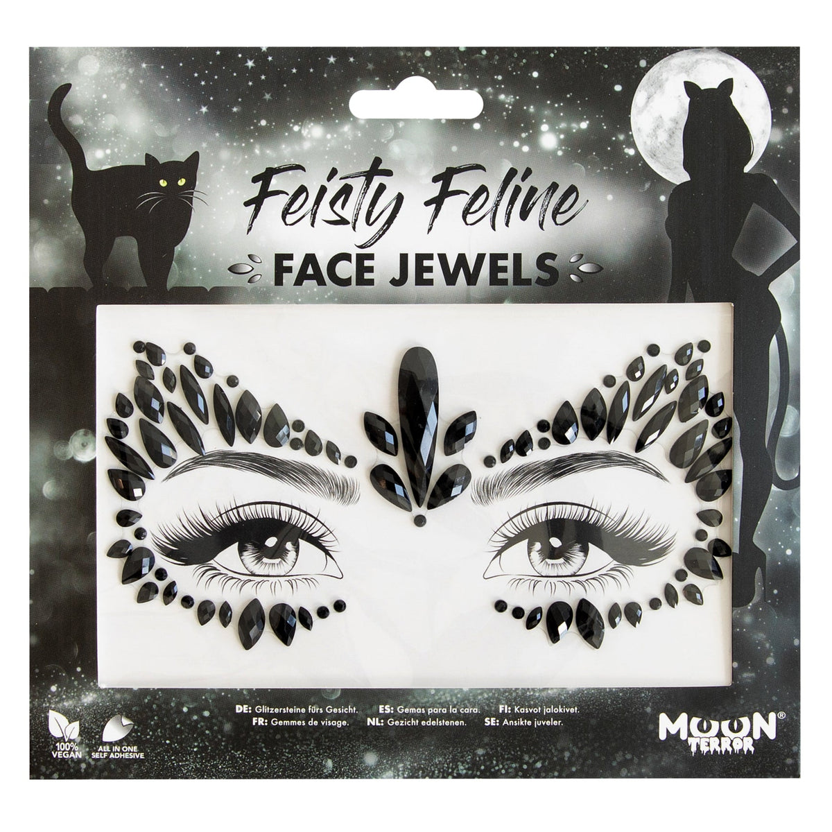 Bijoux de visage autocollants Moon