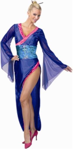 Costume Geisha Sexy Bleu