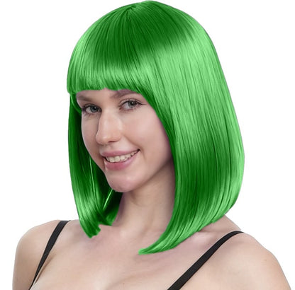 Perruque carré  longue verte – Accessoire Halloween & Déguisement