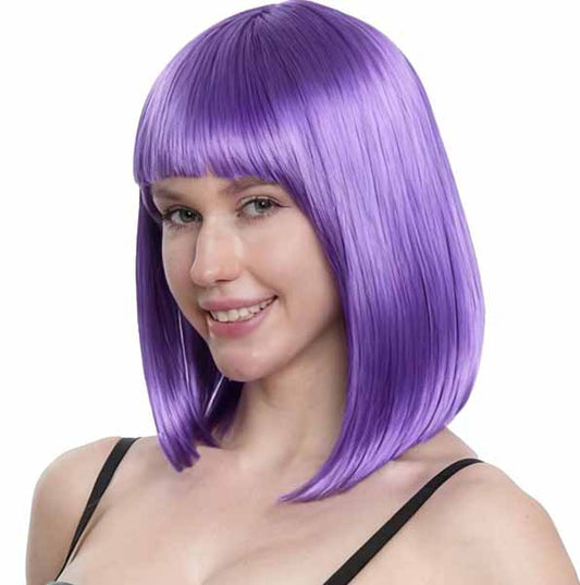 Perruque carré longue violette – Accessoire Halloween & Déguisement
